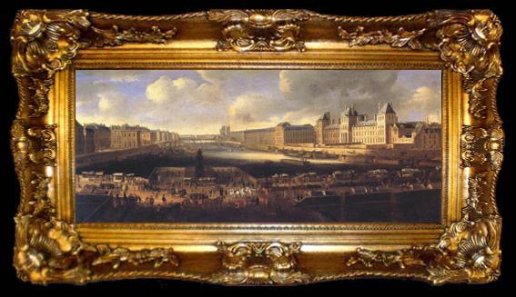framed  French school View of Paris with the Louvre (mk05), ta009-2
